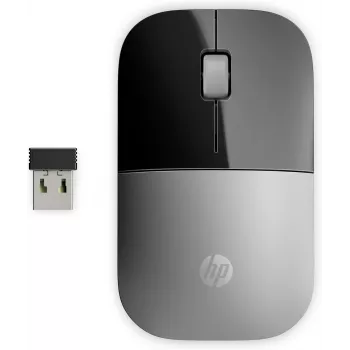 HP Z3700 zilveren draadloze muis, dubbelhandig, optisch, RF draadloos, 1200 DPI, zilver