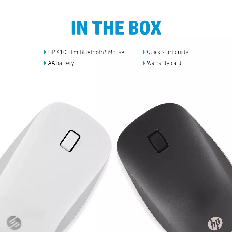 HP 410 slanke zilveren Bluetooth-muis, dubbelhandig, Bluetooth, 2000 dpi, zilver