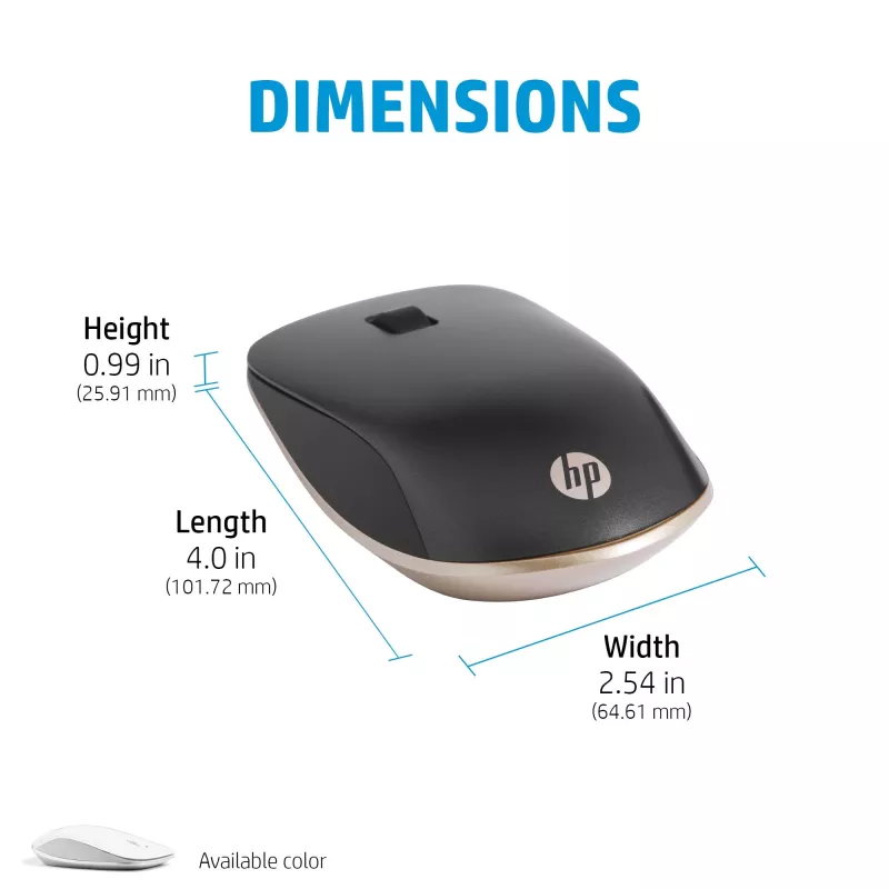 HP 410 slanke zilveren Bluetooth-muis, dubbelhandig, Bluetooth, 2000 dpi, zilver