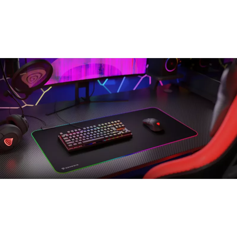 GENESIS Boron 500 XXL RGB gaming-muispad zwart
