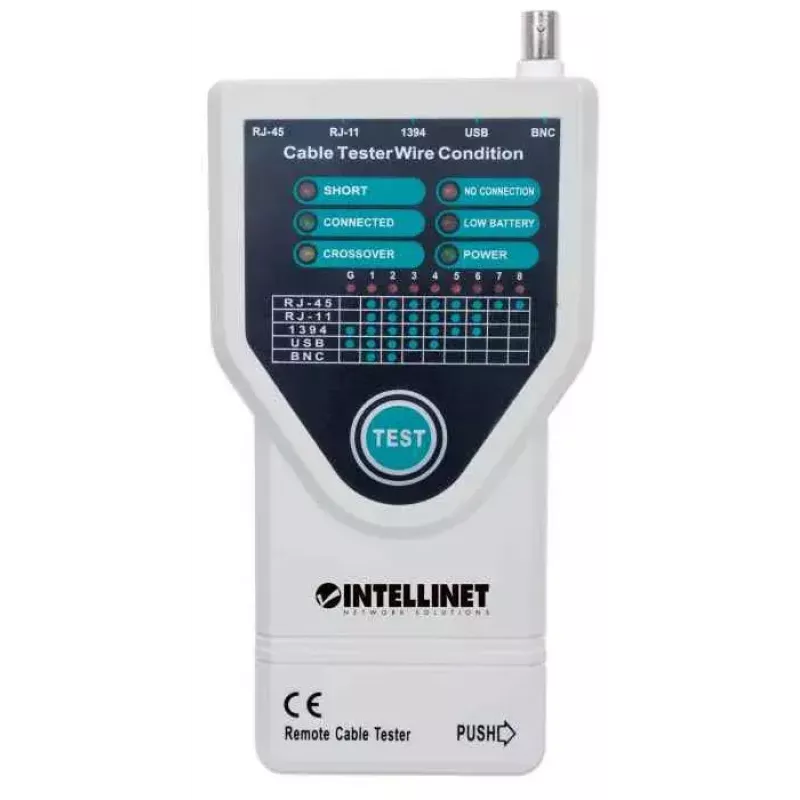 Intellinet 5-in-1 kabeltester, test 5 gangbare netwerk-RJ45- en computerkabels