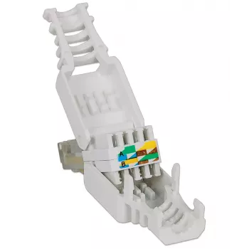 Intellinet RJ45 modulaire plug, gereedschapsloze connector, Cat5/5e/6, 22-26 AWG massieve en flexibele UTP-kabels