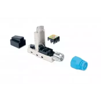 Intellinet Cat8.1 40G afgeschermde gereedschapsloze RJ45 modulaire stekker blauw stekker