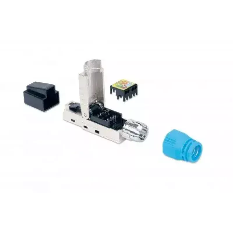 Intellinet Cat8.1 40G afgeschermde gereedschapsloze RJ45 modulaire stekker blauw stekker