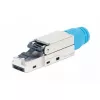 Intellinet Cat8.1 40G afgeschermde gereedschapsloze RJ45 modulaire stekker blauw stekker