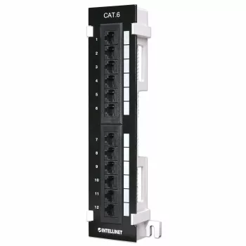 Intellinet patchpanel, Cat6, wandmontage, UTP, 12 poorten, zwart