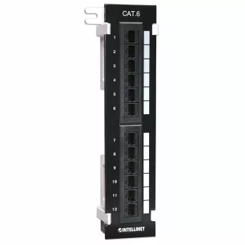 Intellinet patchpanel, Cat6, wandmontage, UTP, 12 poorten, zwart