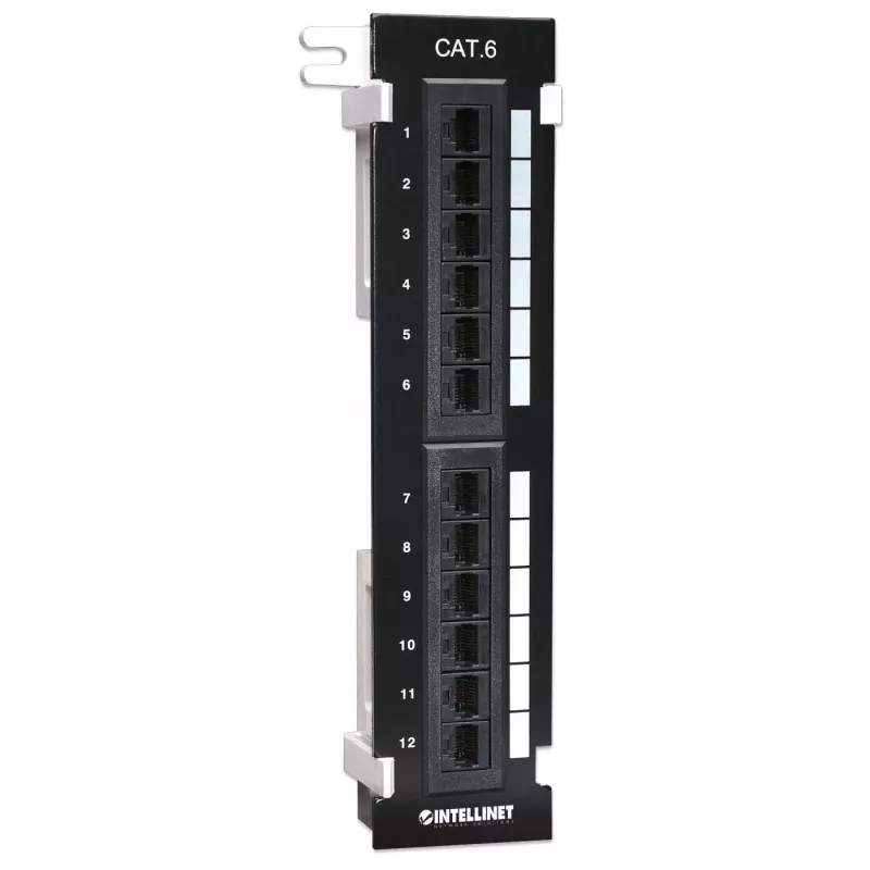 Intellinet patchpanel, Cat6, wandmontage, UTP, 12 poorten, zwart