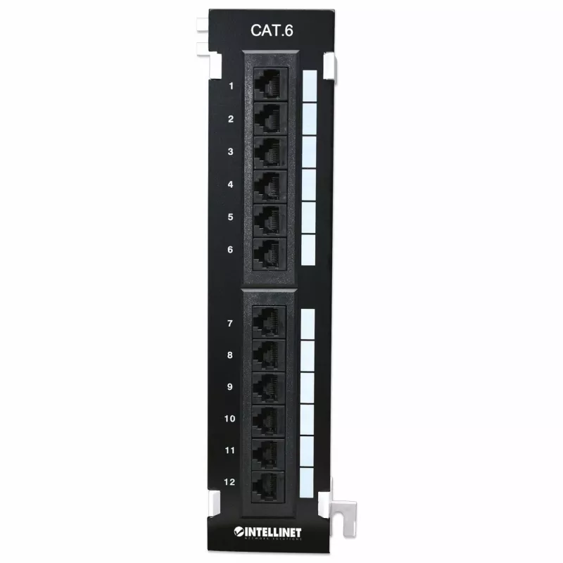 Intellinet patchpanel, Cat6, wandmontage, UTP, 12 poorten, zwart