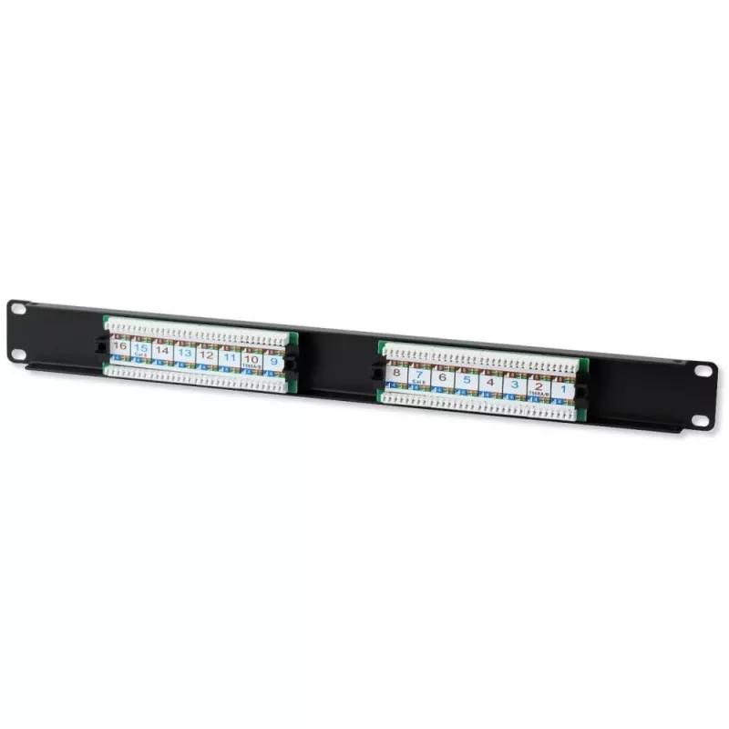 Techly patchpanel UTP 16 poorten RJ45 Cat.6 I-PP 16-RU-C6T