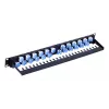 Techly UTP patchpanel 24 plaatsen RJ45 Cat.6A schuine uitgang 1U zwart