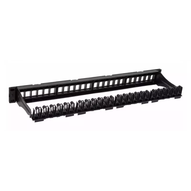Techly modulair patchpanel 24 plaatsen UTP met uitneembare modules 1HE zwart