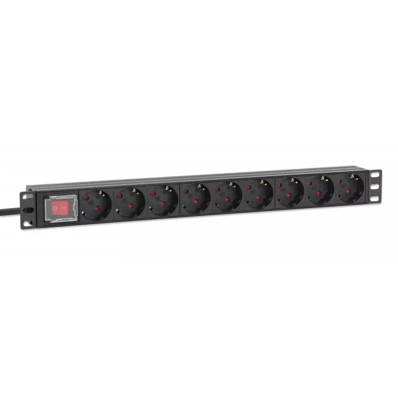 Intellinet 19 inch 1U rackmount 9-voudig PDU 16A aan/uit 2m netkabel