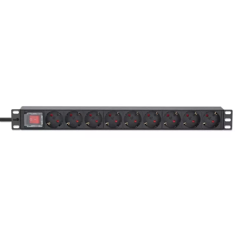 Intellinet 19 inch 1U rackmount 9-voudig PDU 16A aan/uit 2m netkabel