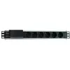 Techly I-CASE STRIP-16SH stekkerdoos (PDU) 6 AC-uitgangen 1.5HE zwart, zilver