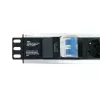Techly I-CASE STRIP-16SH stekkerdoos (PDU) 6 AC-uitgangen 1.5HE zwart, zilver
