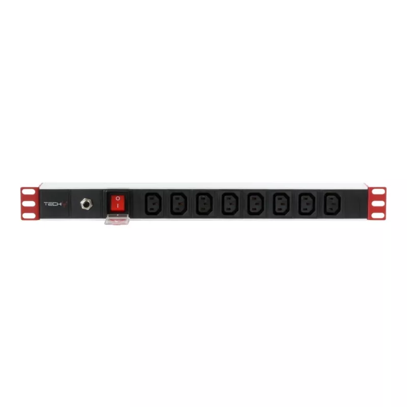 Stekkerdoos Techly rack 19 inch power strip 1U 8 uitgangen C13