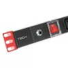 Stekkerdoos Techly rack 19 inch power strip 1U 8 uitgangen C13