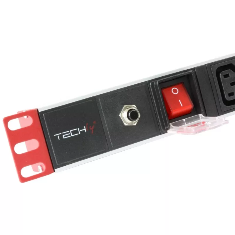Stekkerdoos Techly rack 19 inch power strip 1U 8 uitgangen C13