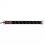 Techly rack 19 inch stekkerdoos 8 uitgangen Schuko-stekker, power bar, zwart, 1,05 kg