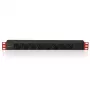 Techly meervoudig stopcontact 8 stopcontacten voor rack 19 inch C14-stekker 1 HE zwart rood