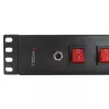 Techly 8-voudig 19 inch rack power strip met 8 aan/uit-schakelaars 1,5HE