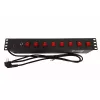 Techly 8-voudig 19 inch rack power strip met 8 aan/uit-schakelaars 1,5HE
