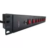 Techly 8-voudig 19 inch rack power strip met 8 aan/uit-schakelaars 1,5HE