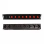 Techly 8-voudig 19 inch rack power strip met 8 aan/uit-schakelaars 1,5HE