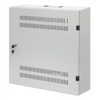 Intellinet low-profile 19 inch wandbehuizing met 4U horizontale en 2U verticale rails – slanke, ruimtebesparende behuizing met slechts 170 mm diepte, ideaal voor AV-, multimedia- en bewakingstoepassingen, gemonteerd, grijs RAL 7035