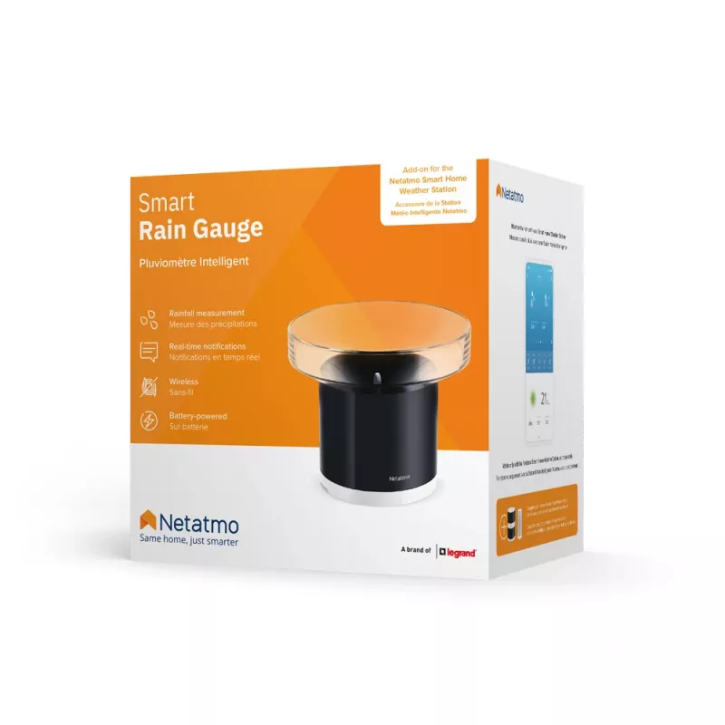 Netatmo Smart regenmeter, batterij, AAA, 1,5 V, 130 mm, 130 mm, 110 mm