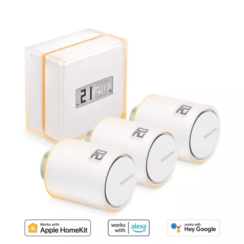 Netatmo Pack: Smart Thermostat + 3 extra slimme radiatorknoppen