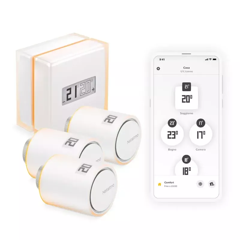 Netatmo Pack: Smart Thermostat + 3 extra slimme radiatorknoppen