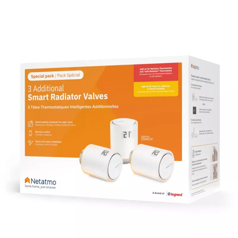 Slimme radiatorknoppen Netatmo pack: 3 extra slimme radiatorknoppen