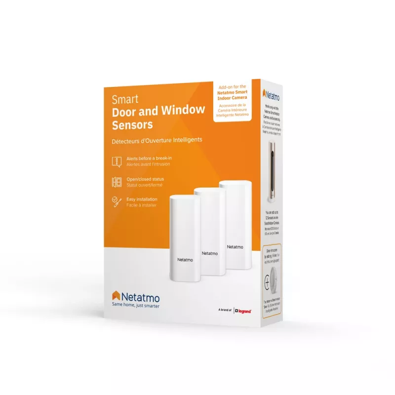 Deur-/raamsensor Netatmo DTG-EC draadloos weerbestendig 3 V (2×AAA), bereik 80 m, wit, set van 3 stuks