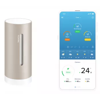 Digitaal weerstation Netatmo NIM-S zand — binnenthermometer, hygrometer, luchtkwaliteit, batterijgevoed (AAA)