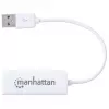 Manhattan 506731 USB 2.0-naar-Fast Ethernet-adapter, USB naar RJ45, 10/100 Mbps, wit