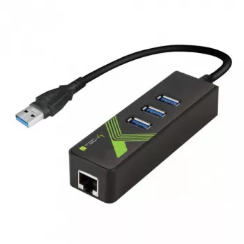 Techly IDATA USB-ETGIGA-3U2 Laptop-dock/poort-replicator USB 3.2 Gen 1 (3.1 Gen 1) Type-A zwart
