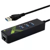 Techly IDATA-USB-ETGIGA-3U2 (105803) USB 3.0-naar-Gigabit Ethernet-adapter met 3-poorts USB 3.0-hub, USB-A, RJ45, aluminium