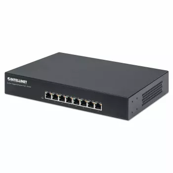 Intellinet 8-poorts Gigabit Ethernet PoE+-switch, 8 x PoE-poorten, IEEE 802.3at/af Power-over-Ethernet (PoE+/PoE), Endspan, desktop, doos
