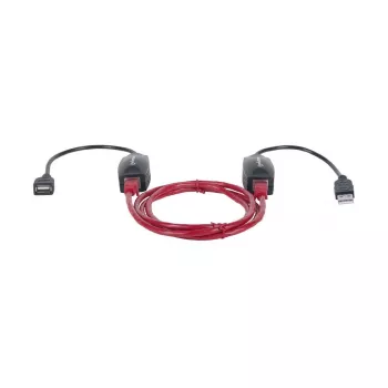 Manhattan USB-A line extender, voor gebruik met RJ45-netwerkkabel (niet inbegrepen), verlengt USB-apparaten tot 60 m, busvoeding, geschikt voor Cat5e/Cat6/Cat6A RJ45-netwerkkabel, zwart, drie jaar garantie