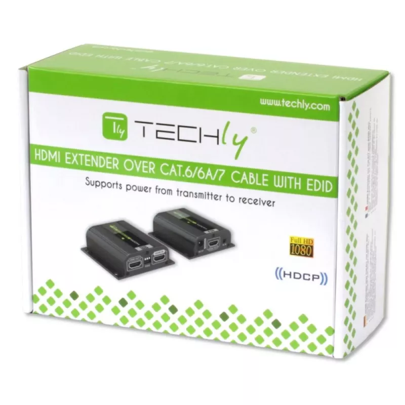 Techly IDATA EXT-E70POED AV-extender AV-zender & -ontvanger zwart