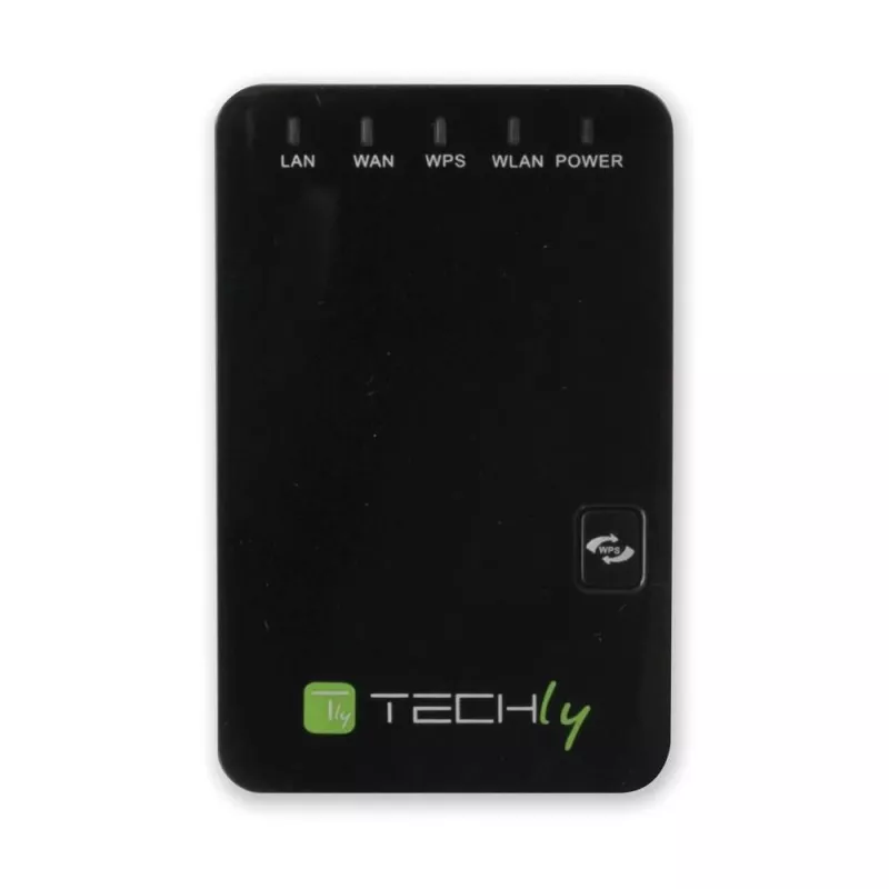 Techly I-WL-REPEATER2 (301078) draadloze mini-router / repeater 300N voor in het stopcontact, wifi 4 (802.11n), 2,4 GHz, 300 Mbps