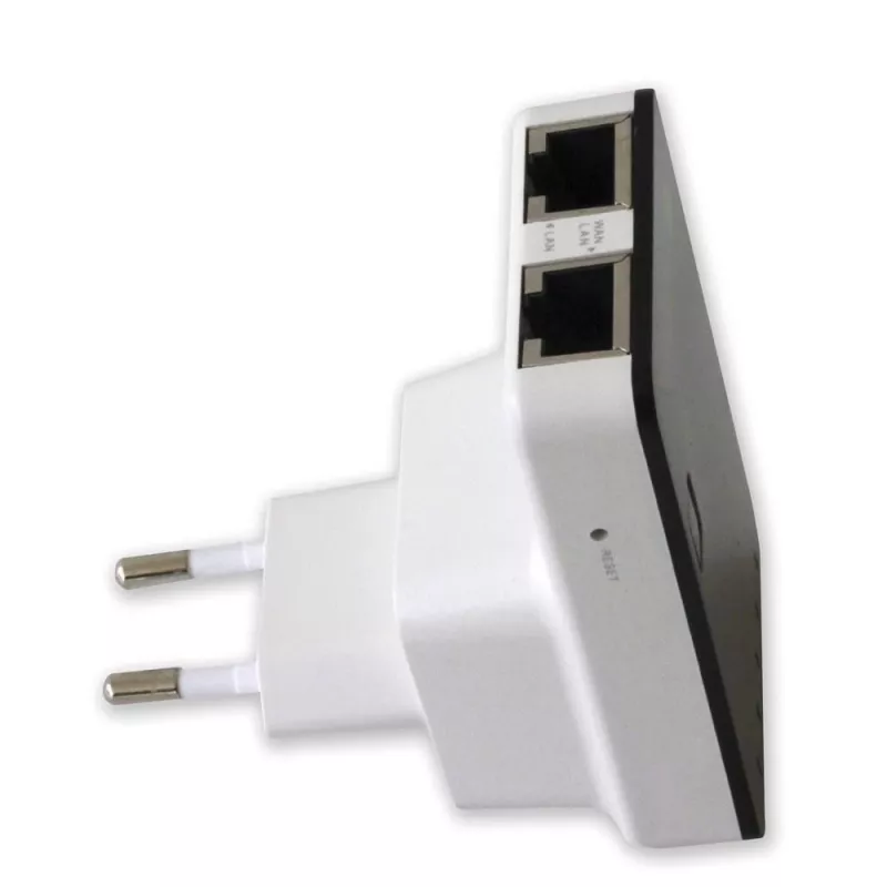 Techly I-WL-REPEATER2 (301078) draadloze mini-router / repeater 300N voor in het stopcontact, wifi 4 (802.11n), 2,4 GHz, 300 Mbps