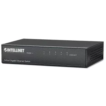 Intellinet 5-poorts Gigabit Ethernet-switch, desktopformaat, metalen behuizing, IEEE 802.3az (Energy Efficient Ethernet)