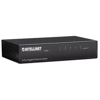 Intellinet 5-poorts Gigabit Ethernet-switch, desktopformaat, metalen behuizing, IEEE 802.3az (Energy Efficient Ethernet)
