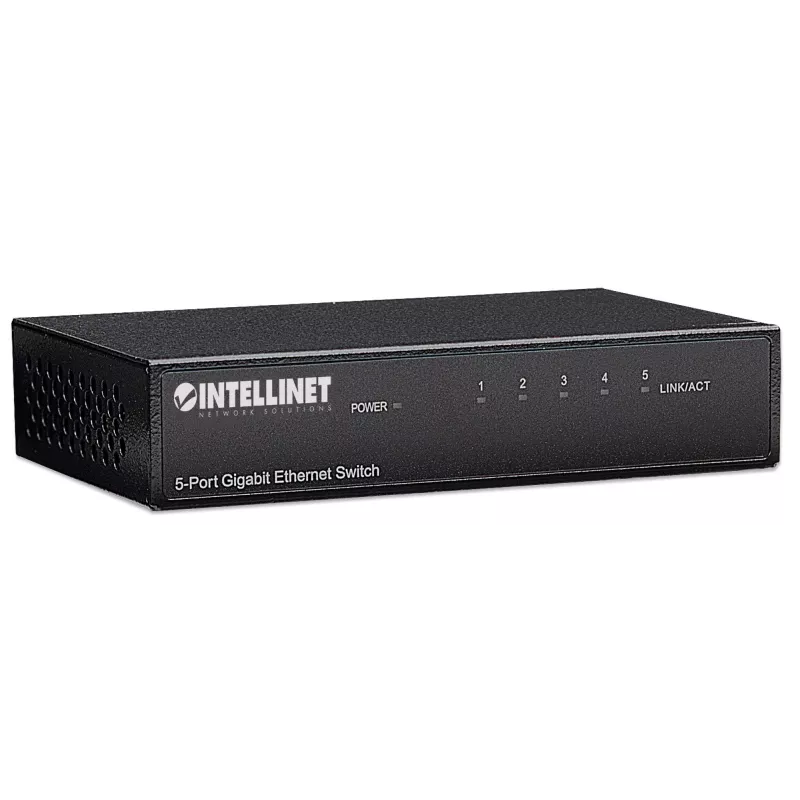Intellinet 5-poorts Gigabit Ethernet-switch, desktopformaat, metalen behuizing, IEEE 802.3az (Energy Efficient Ethernet)