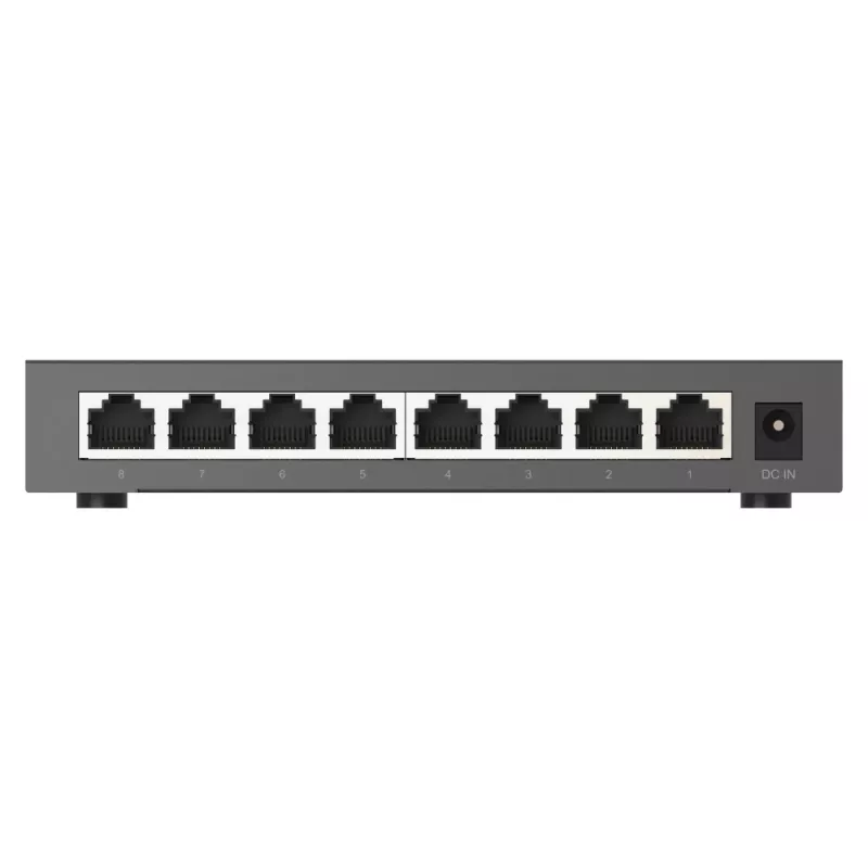 QNAP QSW-1108-8T-R2 unmanaged netwerkswitch, 8x 2,5GbE RJ45 (10/100/1000/2500 Mbps), desktop, zonder ventilator, zwart-grijs