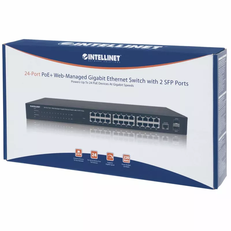 Managed switch Intellinet 24-poorts Gigabit Ethernet PoE+