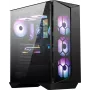 MSI MPG GUNGNIR 110R mid tower gaming computerbehuizing zwart, USB 3.2 Gen2 Type C, 4x 120mm ARGB-ventilator, Mystic Light Sync, 1 to 6 ARGB Control board, 2x gehard glas panelen, ATX, mATX, mini-ITX
